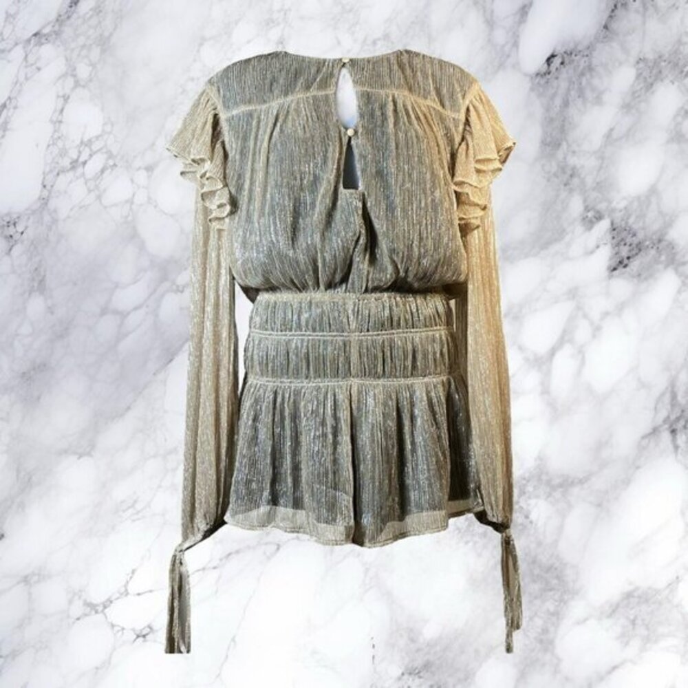 Tularosa Shakera Cutout Romper in Champagne Gold